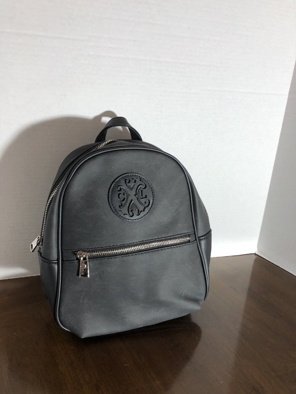 Christian Lacroix Marley PU Denim Backpack in Color Black Denim  10” x 8” x 3.5”